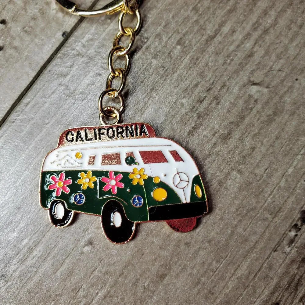 Volkswagon California Retro Hippie Van Keychain NWOT - Picture 6 of 15